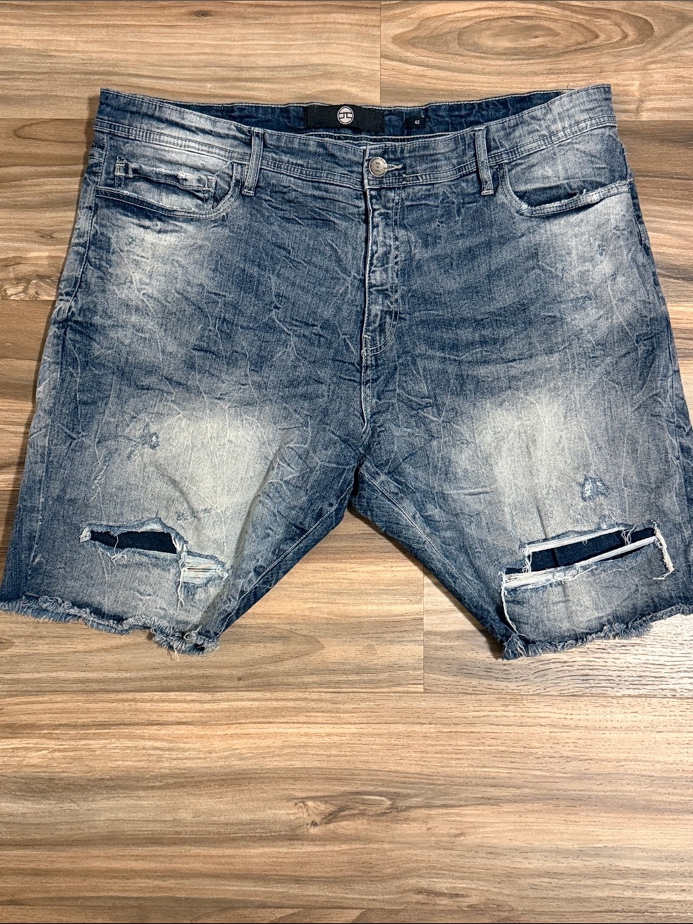 Jordan Craig Shorts Mens Denim 42 Acid Washed Distressed Ripped Raw Funk Grunge